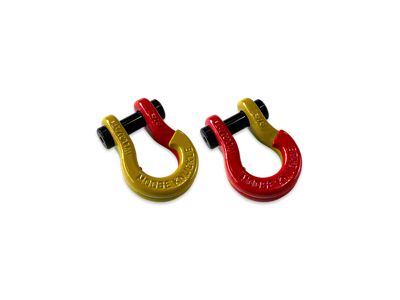 Moose Knuckle Offroad Jowl Split Recovery Shackle 5/8 Combo; Detonator Yellow and Flame Red