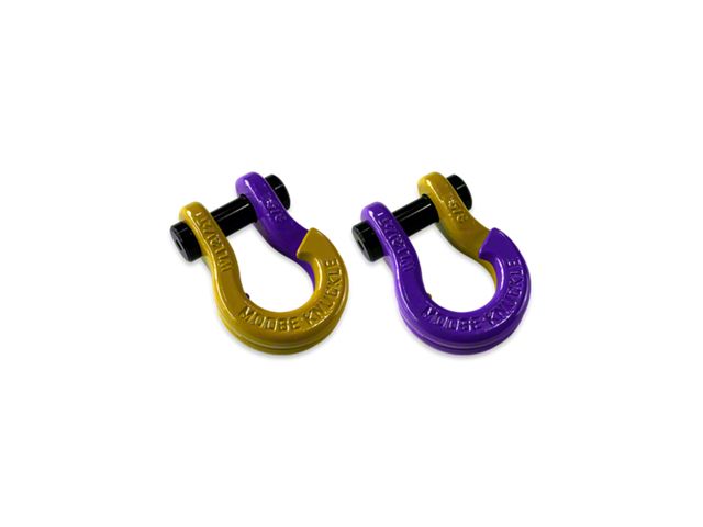 Moose Knuckle Offroad Jowl Split Recovery Shackle 5/8 Combo; Detonator Yellow and Grape Escape