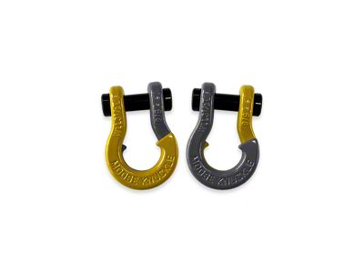 Moose Knuckle Offroad Jowl Split Recovery Shackle 5/8 Combo; Detonator Yellow and Gun Gray