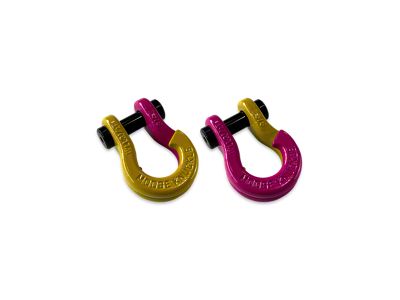 Moose Knuckle Offroad Jowl Split Recovery Shackle 5/8 Combo; Detonator Yellow and Pogo Pink