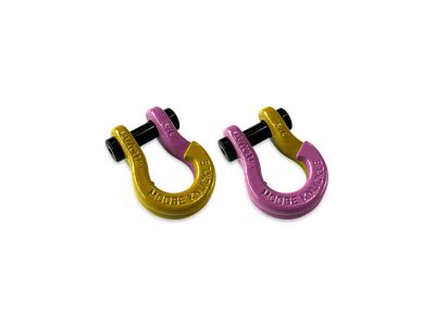 Moose Knuckle Offroad Jowl Split Recovery Shackle 5/8 Combo; Detonator Yellow and Pretty Pink