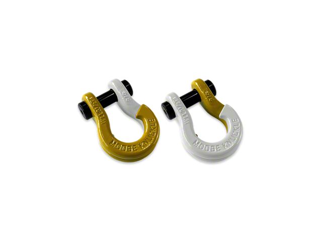 Moose Knuckle Offroad Jowl Split Recovery Shackle 5/8 Combo; Detonator Yellow and Pure White