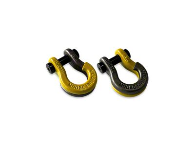 Moose Knuckle Offroad Jowl Split Recovery Shackle 5/8 Combo; Detonator Yellow and Raw Dog