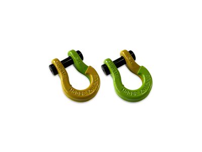 Moose Knuckle Offroad Jowl Split Recovery Shackle 5/8 Combo; Detonator Yellow and Sublime Green