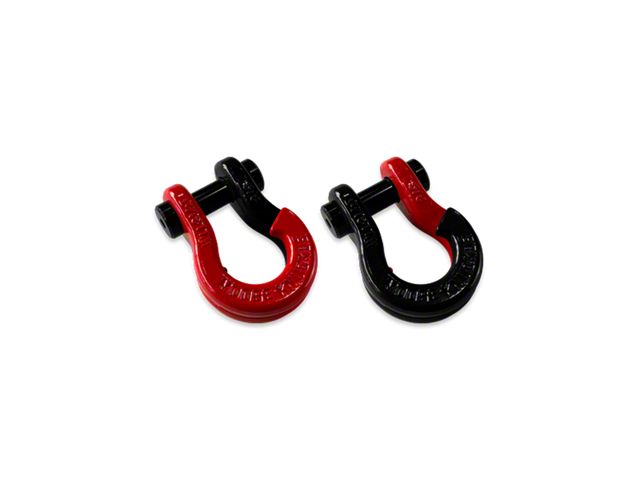 Moose Knuckle Offroad Jowl Split Recovery Shackle 5/8 Combo; Flame Red and Black Hole