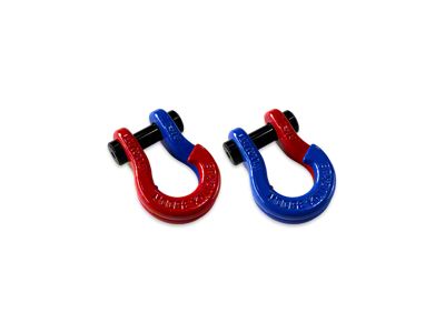 Moose Knuckle Offroad Jowl Split Recovery Shackle 5/8 Combo; Flame Red and Blue Balls
