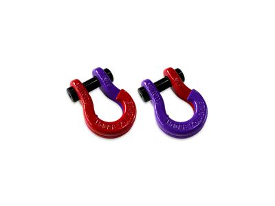 Moose Knuckle Offroad Jowl Split Recovery Shackle 5/8 Combo; Flame Red and Grape Escape