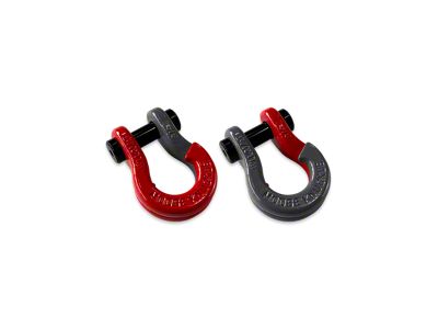 Moose Knuckle Offroad Jowl Split Recovery Shackle 5/8 Combo; Flame Red and Gun Gray