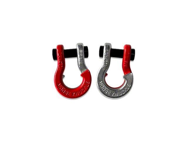 Moose Knuckle Offroad Jowl Split Recovery Shackle 5/8 Combo; Flame Red and Nice Gal