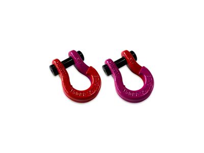 Moose Knuckle Offroad Jowl Split Recovery Shackle 5/8 Combo; Flame Red and Pogo Pink