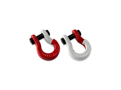 Moose Knuckle Offroad Jowl Split Recovery Shackle 5/8 Combo; Flame Red and Pure White