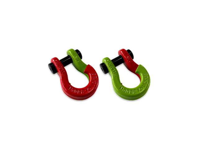 Moose Knuckle Offroad Jowl Split Recovery Shackle 5/8 Combo; Flame Red and Sublime Green