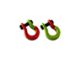 Moose Knuckle Offroad Jowl Split Recovery Shackle 5/8 Combo; Flame Red and Sublime Green