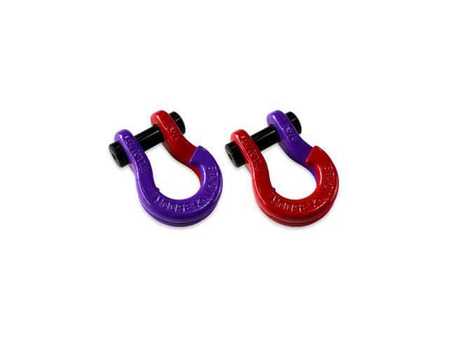 Moose Knuckle Offroad Jowl Split Recovery Shackle 5/8 Combo; Grape Escape and Flame Red