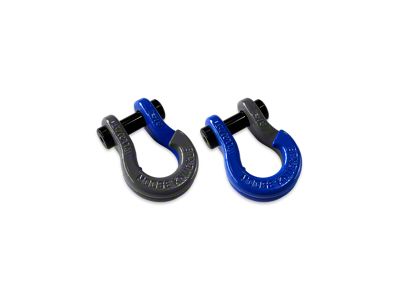 Moose Knuckle Offroad Jowl Split Recovery Shackle 5/8 Combo; Gun Gray and Blue Balls