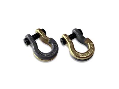 Moose Knuckle Offroad Jowl Split Recovery Shackle 5/8 Combo; Gun Gray and Brass Knuckle