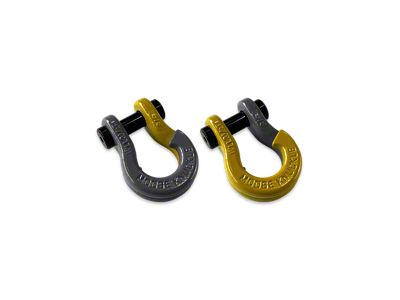 Moose Knuckle Offroad Jowl Split Recovery Shackle 5/8 Combo; Gun Gray and Detonator Yellow