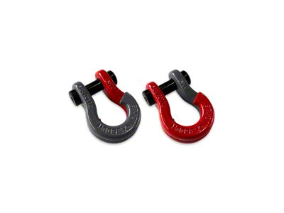 Moose Knuckle Offroad Jowl Split Recovery Shackle 5/8 Combo; Gun Gray and Flame Red