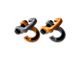 Moose Knuckle Offroad Jowl Split Recovery Shackle 5/8 Combo; Gun Gray and Obscene Orange
