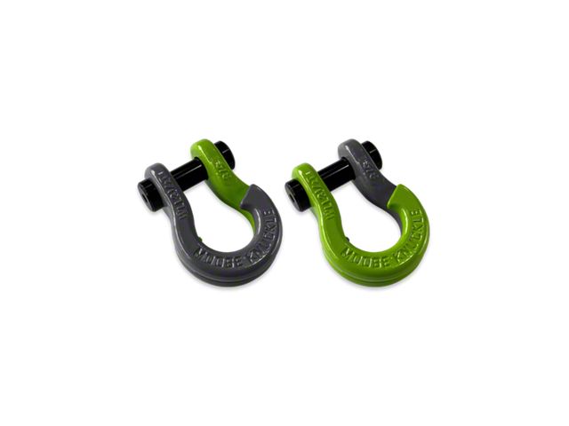 Moose Knuckle Offroad Jowl Split Recovery Shackle 5/8 Combo; Gun Gray and Sublime Green