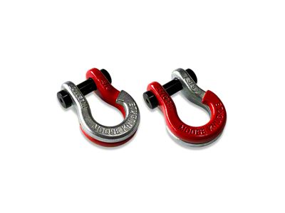 Moose Knuckle Offroad Jowl Split Recovery Shackle 5/8 Combo; Nice Gal and Flame Red
