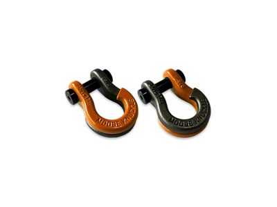 Moose Knuckle Offroad Jowl Split Recovery Shackle 5/8 Combo; Obscene Orange and Raw Dog