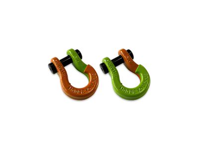 Moose Knuckle Offroad Jowl Split Recovery Shackle 5/8 Combo; Obscene Orange and Sublime Green