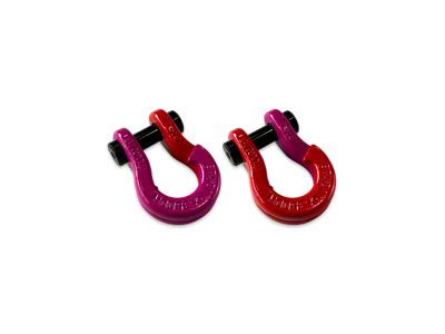 Moose Knuckle Offroad Jowl Split Recovery Shackle 5/8 Combo; Pogo Pink and Flame Red