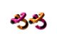 Moose Knuckle Offroad Jowl Split Recovery Shackle 5/8 Combo; Pogo Pink and Obscene Orange