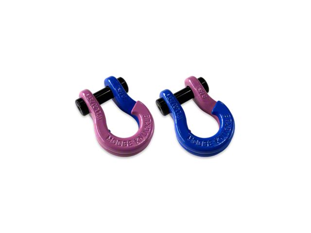Moose Knuckle Offroad Jowl Split Recovery Shackle 5/8 Combo; Pretty Pink and Blue Balls