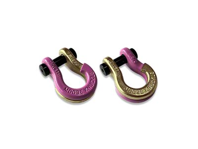 Moose Knuckle Offroad Jowl Split Recovery Shackle 5/8 Combo; Pretty Pink and Brass Knuckle