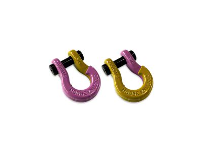 Moose Knuckle Offroad Jowl Split Recovery Shackle 5/8 Combo; Pretty Pink and Detonator Yellow