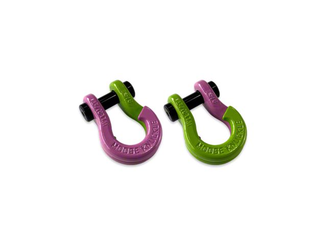 Moose Knuckle Offroad Jowl Split Recovery Shackle 5/8 Combo; Pretty Pink and Sublime Green
