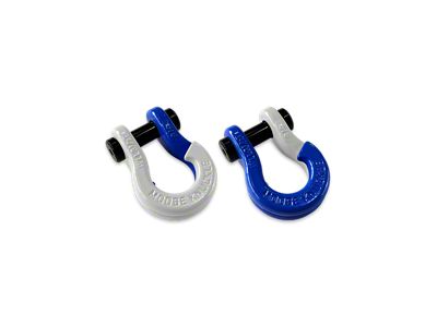 Moose Knuckle Offroad Jowl Split Recovery Shackle 5/8 Combo; Pure White and Blue Balls