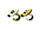 Moose Knuckle Offroad Jowl Split Recovery Shackle 5/8 Combo; Pure White and Detonator Yellow