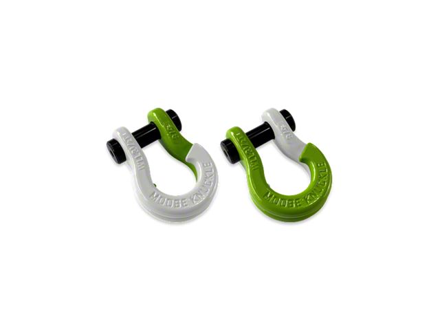 Moose Knuckle Offroad Jowl Split Recovery Shackle 5/8 Combo; Pure White and Sublime Green