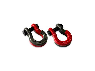 Moose Knuckle Offroad Jowl Split Recovery Shackle 5/8 Combo; Raw Dog and Flame Red