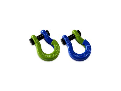 Moose Knuckle Offroad Jowl Split Recovery Shackle 5/8 Combo; Sublime Green and Blue Balls