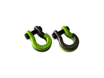 Moose Knuckle Offroad Jowl Split Recovery Shackle 5/8 Combo; Sublime Green and Brass Knuckle
