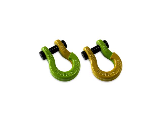 Moose Knuckle Offroad Jowl Split Recovery Shackle 5/8 Combo; Sublime Green and Detonator Yellow