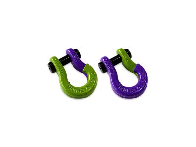 Moose Knuckle Offroad Jowl Split Recovery Shackle 5/8 Combo; Sublime Green and Grape Escape