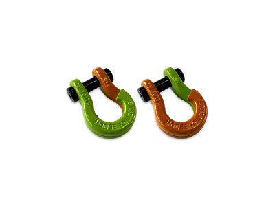 Moose Knuckle Offroad Jowl Split Recovery Shackle 5/8 Combo; Sublime Green and Obscene Orange