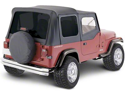 Premium Replacement Soft Top with Tinted Windows; Black Denim (88-95 Jeep Wrangler YJ w/ Half Doors)