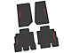 FLEXTREAD Factory Floorpan Fit Tire Tread/Scorched Earth Scene Front and Rear Floor Mats with Red Sahara Insert; Black (14-18 Jeep Wrangler JK 4-Door)