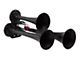 Compact Triple Air Horn System; Black; Zinc Alloy (Universal; Some Adaptation May Be Required)