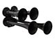 Compact Quad Air Horn System; Black; Zinc Alloy (Universal; Some Adaptation May Be Required)