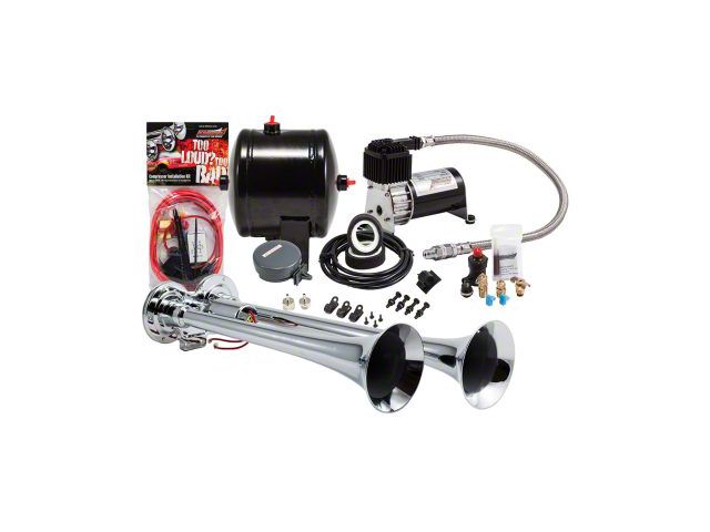 ProBlaster Compact Dual Air Horn System; Chrome (Universal; Some Adaptation May Be Required)
