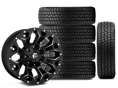 17x9 Fuel Assault Wheel & 33in Milestar All-Terrain Patagonia AT/R Tire Package; Set of 5 (07-18 Jeep Wrangler JK)