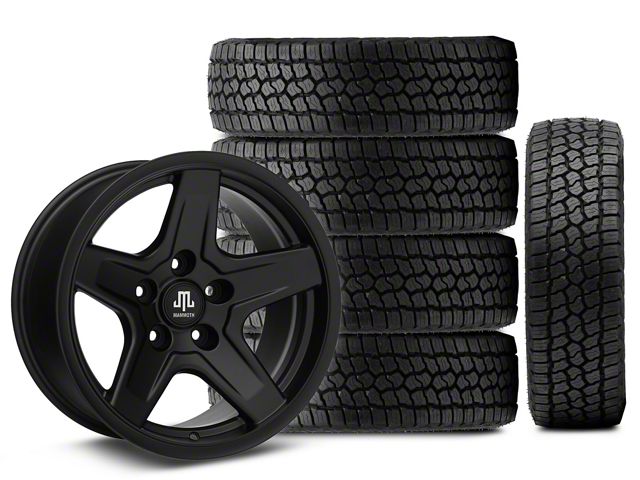 17x9 Mammoth Boulder Wheel & 33in Milestar All-Terrain Patagonia AT/R Tire Package; Set of 5 (18-24 Jeep Wrangler JL)