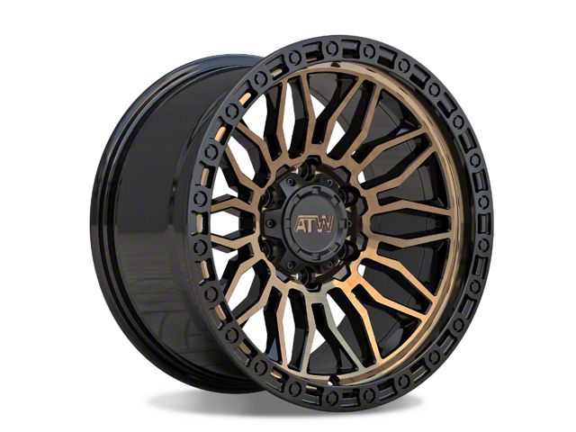 ATW Off-Road Wheels Nile Satin Black with Machined Bronze Face Wheel; 17x9 (20-24 Jeep Gladiator JT)